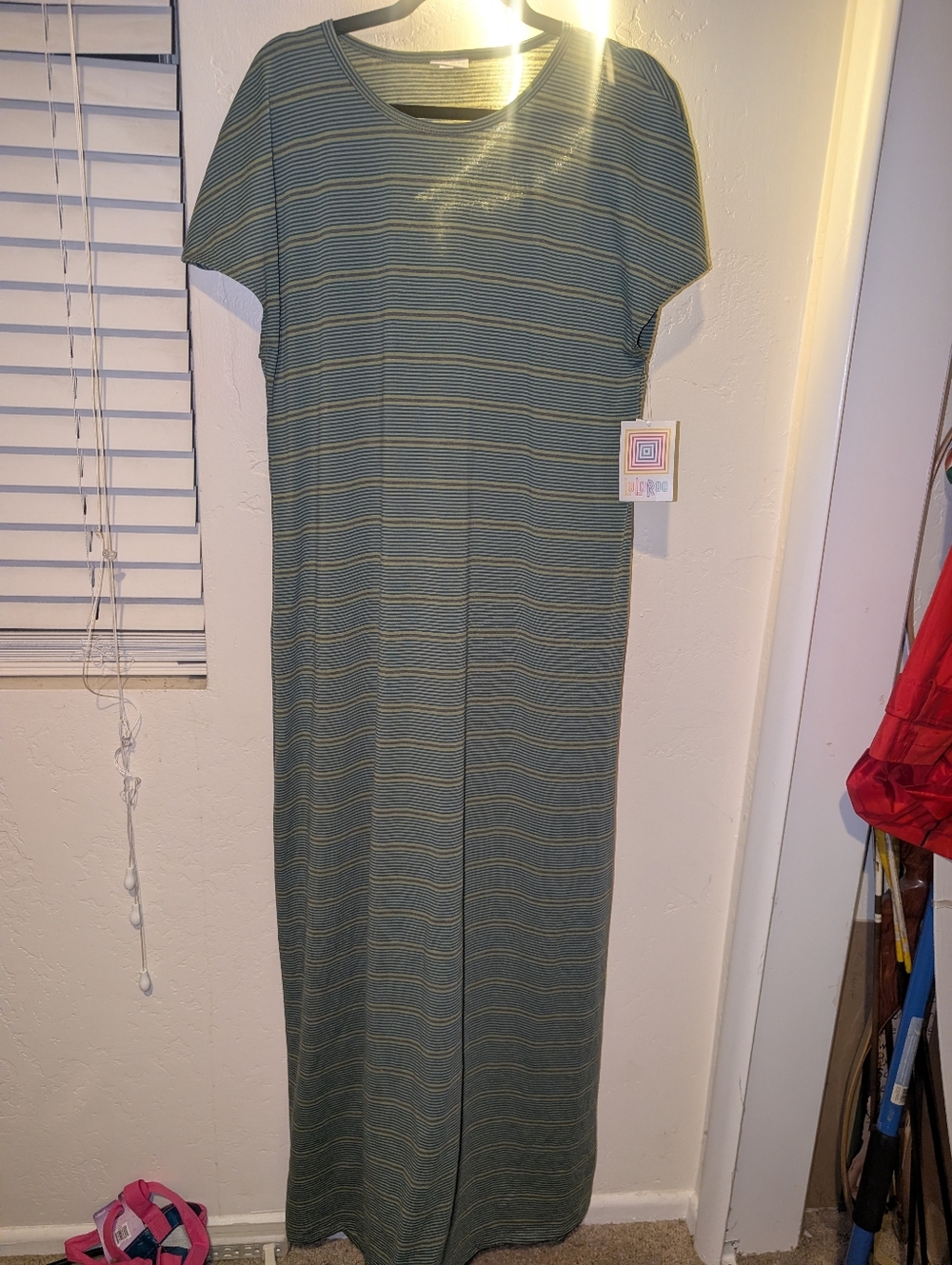 LuLaRoe Maria Striped Maxi Dress XL